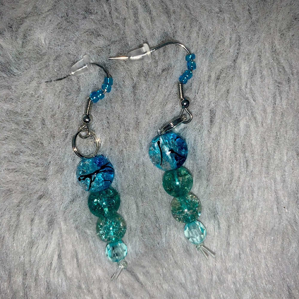 Handmade Beach Glass Looking Earrings